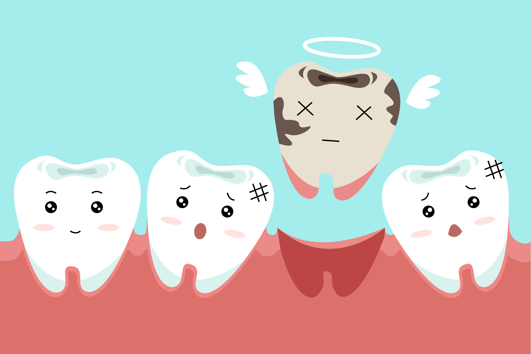 Cartoon tooth extraction