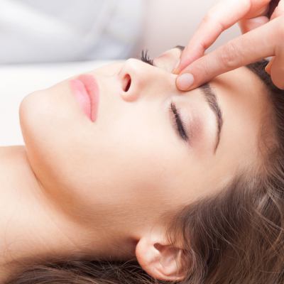 Woman face massage