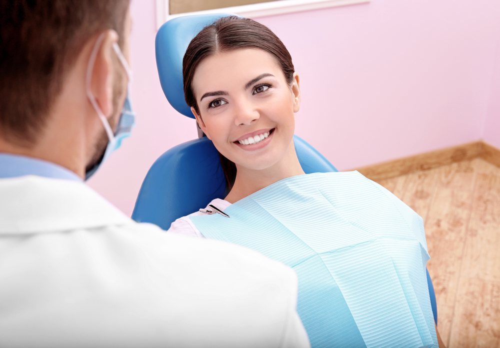 Patient smiling at dentist