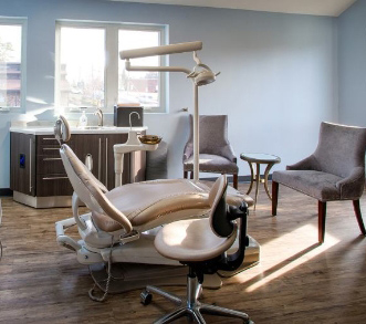 Comfortable dental exam room